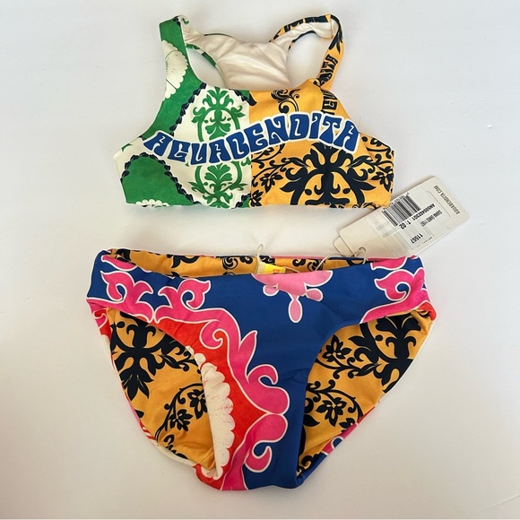 NWT Gianna Eames Girls Bikini 2 PC Set Colorful Patterned Size 2 - Picture 3 of 7